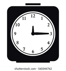 Square alarm clock icon. Simple illustration of square alarm clock vector icon for web