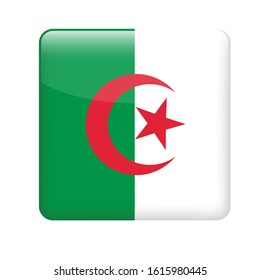 square  Algeria  flag. Simple vector. National flag of Algeria 
