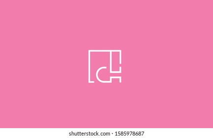 Square alphabet letter monogram CH,HC,C and H 