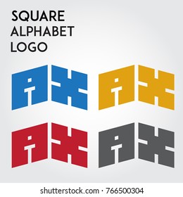 square alphabet logo and font logo