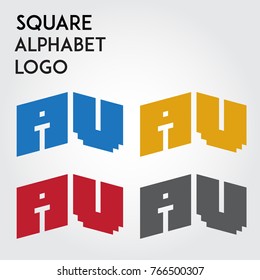 square alphabet logo and font logo