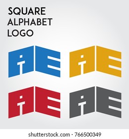 square alphabet logo and font logo