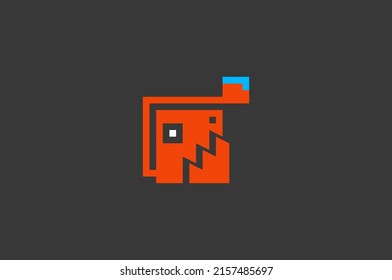 Square angler fish logo design