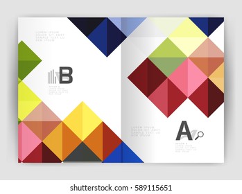 Square annual report brochure a4 print template with sample option text infographics