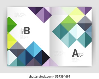 Square annual report brochure a4 print template with sample option text infographics