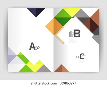 Square annual report brochure a4 print template with sample option text infographics