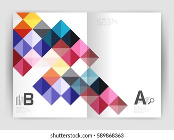 Square Annual Report Broure a4 Print Template mit Sample Option Text Infografiken