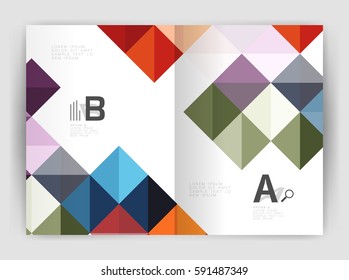 Square annual report brochure a4 print template with sample option text infographics
