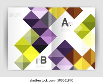 Square Annual Report Broure a4 Print Template mit Sample Option Text Infografiken