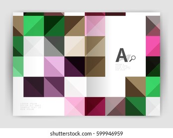 Square Annual Report Broure a4 Print Template mit Sample Option Text Infografiken