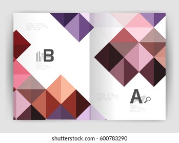 Square annual report brochure a4 print template with sample option text infographics