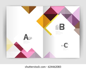 Square annual report brochure a4 print template with sample option text infographics