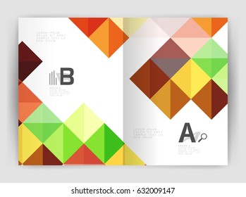 Square annual report brochure a4 print template with sample option text infographics