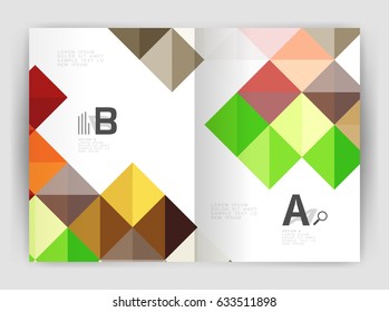 Square annual report brochure a4 print template with sample option text infographics