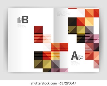 Square Annual Report Broure a4 Print Template mit Sample Option Text Infografiken