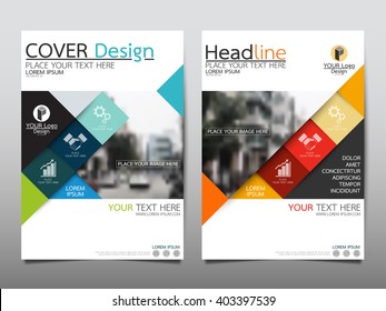 Square annual report brochure flyer design template vector, Leaflet cover presentation abstract flat background, layout in A4 size