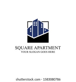 Square Apartment logo designs, real estate logo inspirations, clean and clever building logo designs