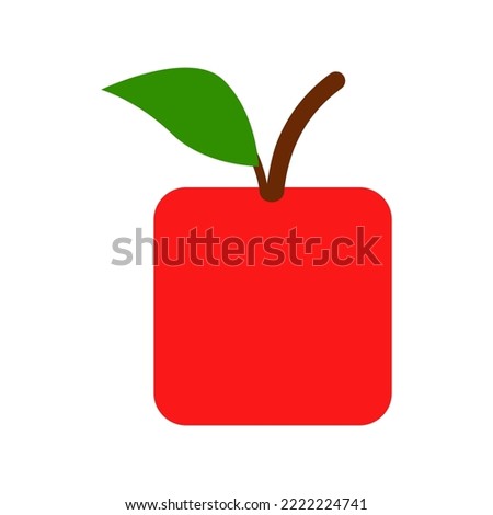 Square apple fruit. Abstract vector logo and icon. 