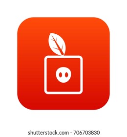 Square apple icon digital red for any design isolated on white vector illustration