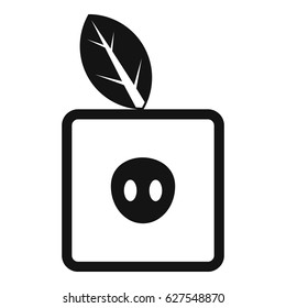 Square apple icon in simple style isolated on white background vector illustration