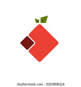 logotipo de manzana cuadrada aislado en blanco