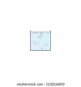 Square aquarium on a white background