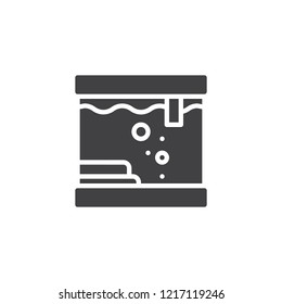 Square aquarium vector icon. filled flat sign for mobile concept and web design. Aquarium with water plant simple solid icon. Symbol, logo illustration. Pixel perfect vector graphics