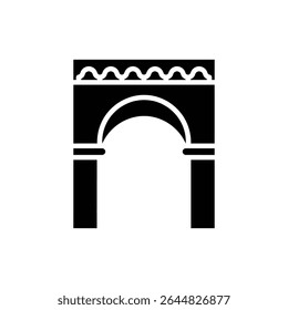 Square Arch with Decorative Top Elements and Ornate Architectural Style