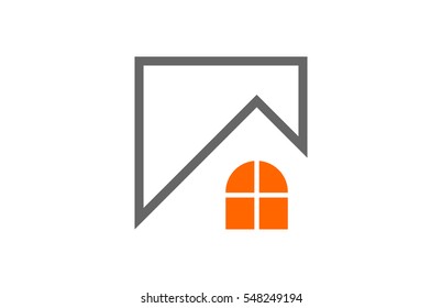 square architecture icon, symbol, logo with outline