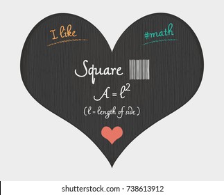 Square area calculation - I like math illustration