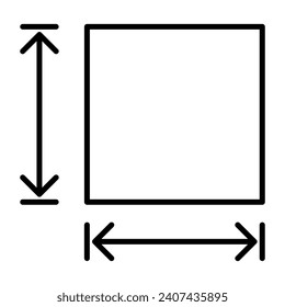 Square area icon. Measuring land area. Vector illustration isolated on white background
