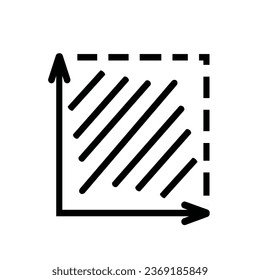 
Square area icon. Vector outline illustration isolated on white background.