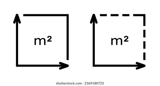 Square area line icon. Vector outline illustration isolated on white background.