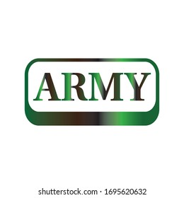 Cuadrado con vector de diseño de logotipo de letra ARMY