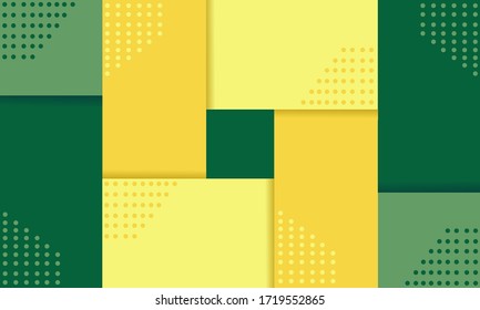 Square arrangement background with yellow and green colors. Perfect for banner, flyer, poster, etc.