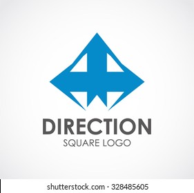 Square arrow in all directions abstract vector and logo design or template business target icon of company identity symbol concept