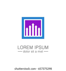 square arrow up business logo