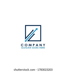 Square Arrow Chart   Logo design of chart  with arrow for business, finance and company identity