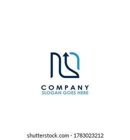Gráfico de flecha cuadrada Carta NS Diseño de logotipo con flecha para la identidad empresarial, financiera y de empresa