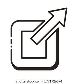 square with arrow up direction line style icon vector illustration design