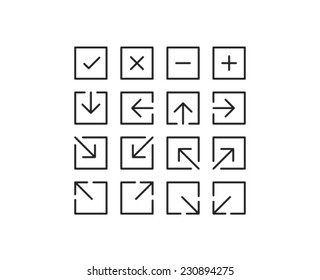 Square Arrow Icon Symbol Set