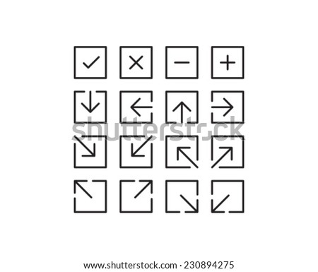 Square Arrow Icon Symbol Set