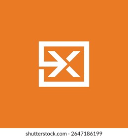 Square Arrow Letter X Logo design vector template
