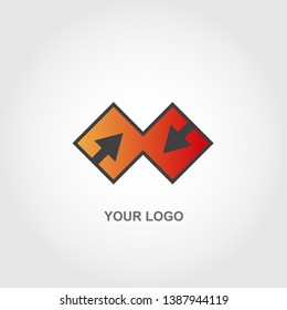 square arrow logo. gradation color template design vector