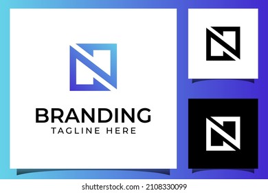 square arrow logo with letter N logo design concept for branding logo symbol