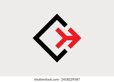 Square Arrow Up Logo. Minimalist Modern Arrow Out of Box Icon Logo Usable for Growing Business, Branding, Identity, Marketing. Flat Vector Logo Design Template Element.