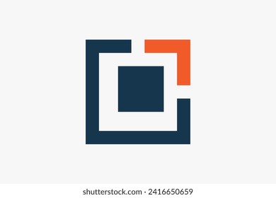 Square Arrow Up Logo. Arrow Out of Box Icon Design Template Element. Flat Vector Illustration.