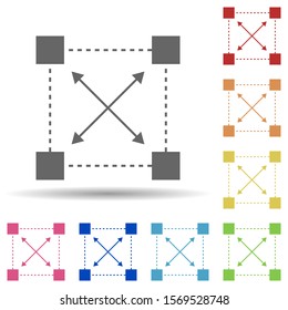 Square, arrow, manipulate in multi color style icon. Simple glyph, flat vector of business icons for ui and ux, website or mobile application