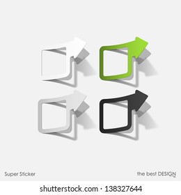 square with an arrow, realistic design elements
