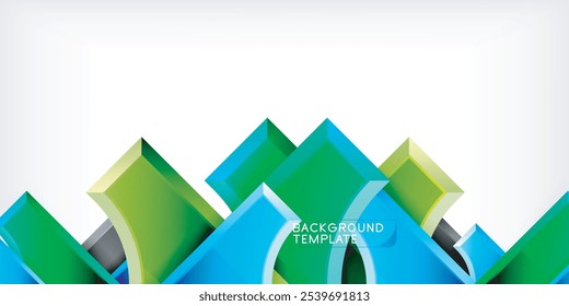 Square, arrow shapes with round elements Vector Illustration For Wallpaper, Banner, Background, Card, Book Illustration, landing page